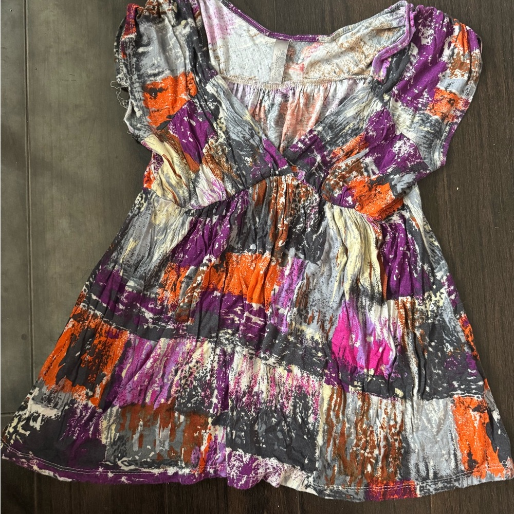 Colorful Abstract Print Shirt